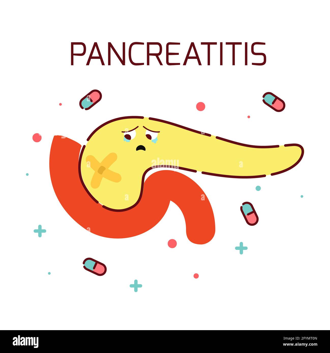 Pancréatite, illustration conceptuelle Banque D'Images