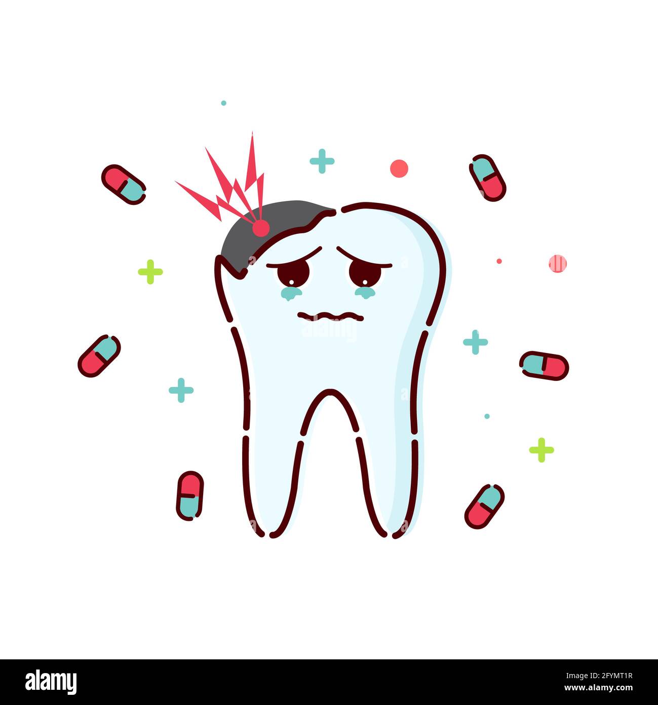 Caries dentaires, illustration conceptuelle Banque D'Images
