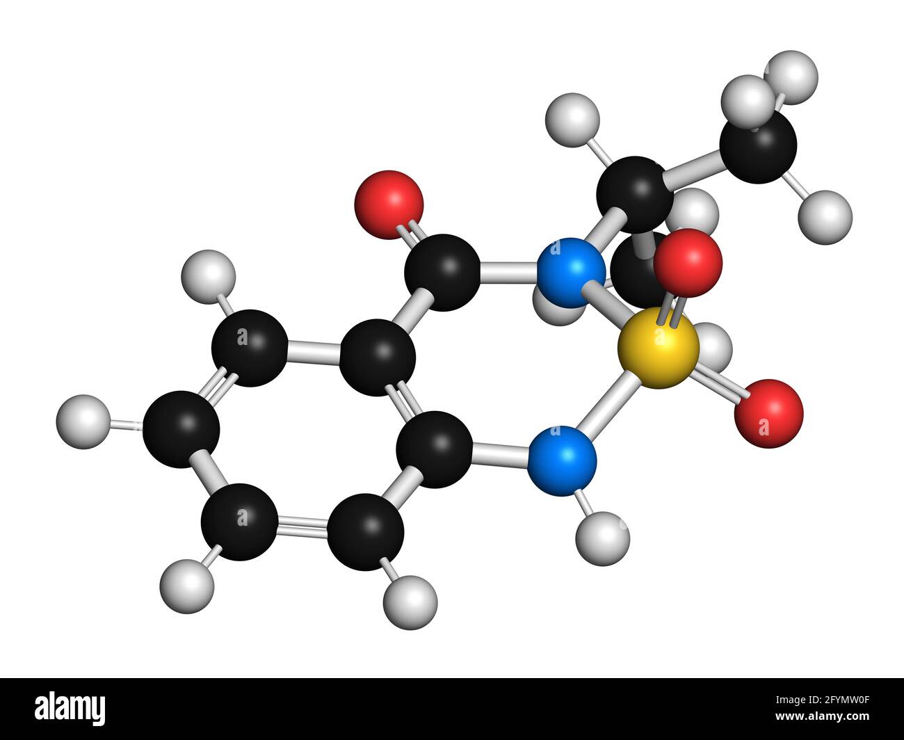 Molécule d'herbicide de bentazon, illustration Banque D'Images