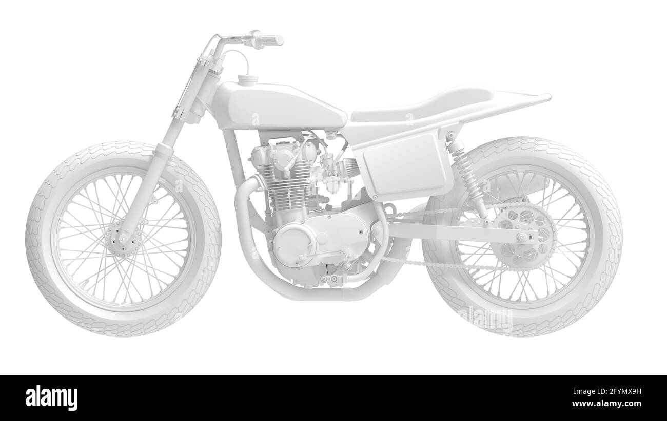 Rendu 3D d'un modèle d'ordinateur de moto-moto sur arrière-plan blanc Photo  Stock - Alamy