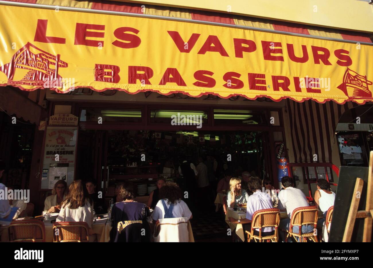 FRANCE. CALVADOS (14) VILLE DE TROUVILLE. CÉLÈBRE RESTAURANT LES VAPEURS Banque D'Images