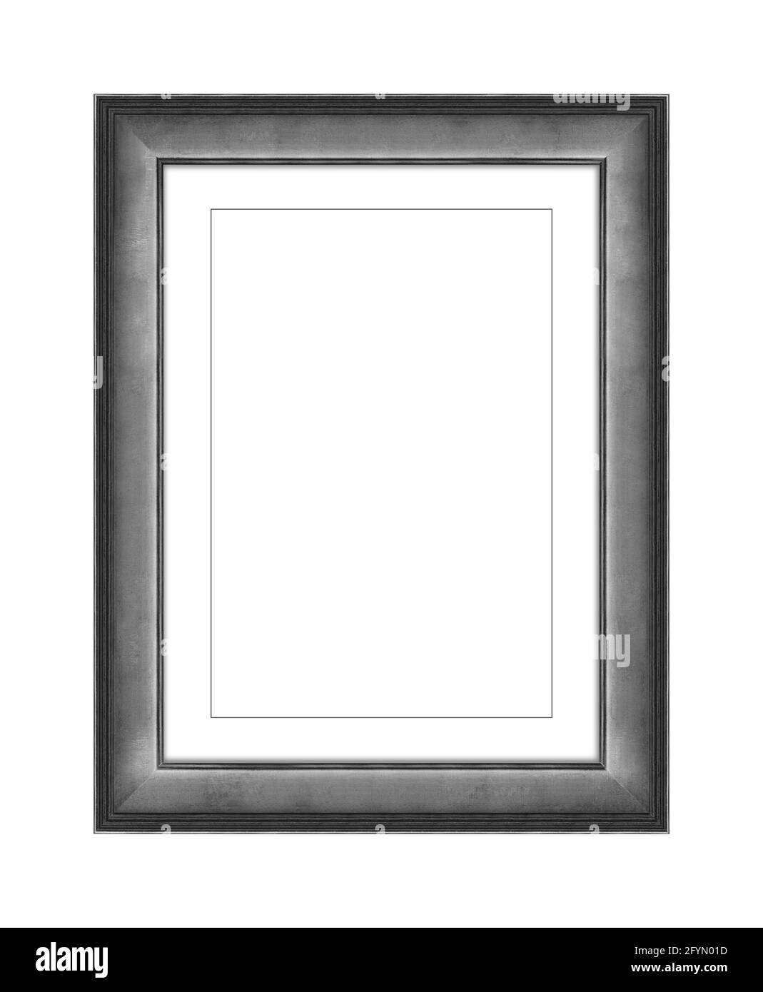 cadre en bois gris pour photo ou photo, cadre pour miroir isolé sur fond blanc. Avec masque Banque D'Images