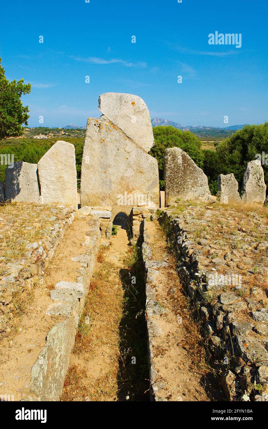 Italie, Sardaigne, Tempio Pausania, Tomba dei Giganti di Pascaredda (la tombe des géants) Banque D'Images