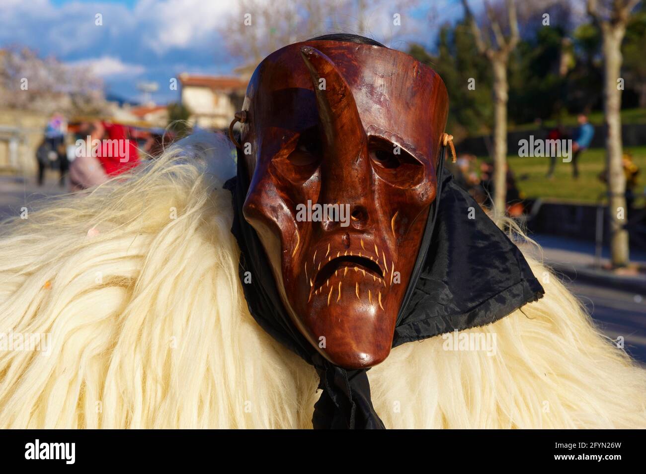 Italie, Sardaigne, province de Nuoro, village d'Ottana, Canival avec Boes et masque de Merdules Banque D'Images
