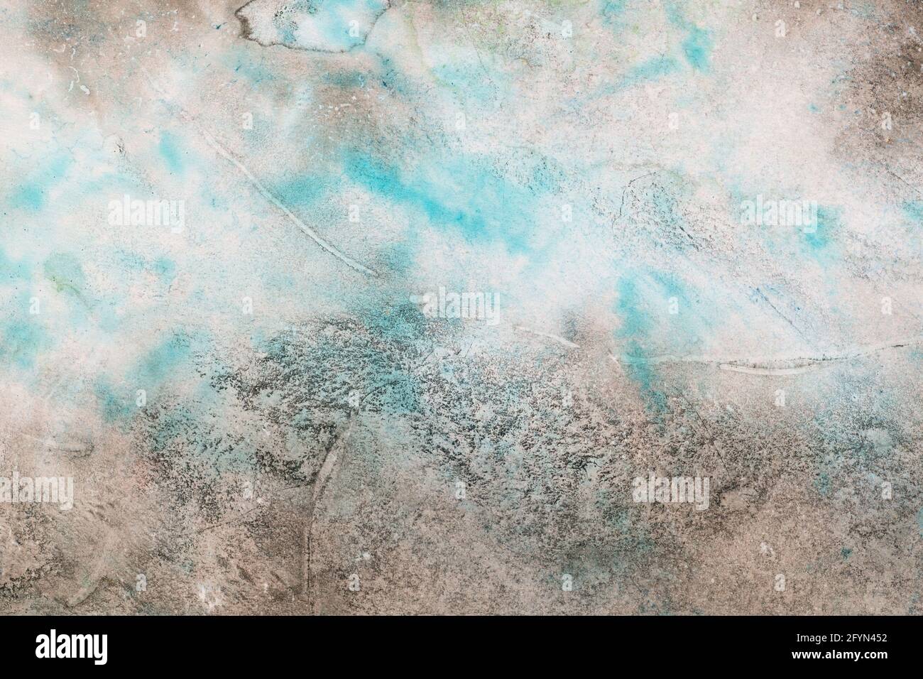 aquarelle grise et bleue peinte sur la texture d'arrière-plan du papier Banque D'Images