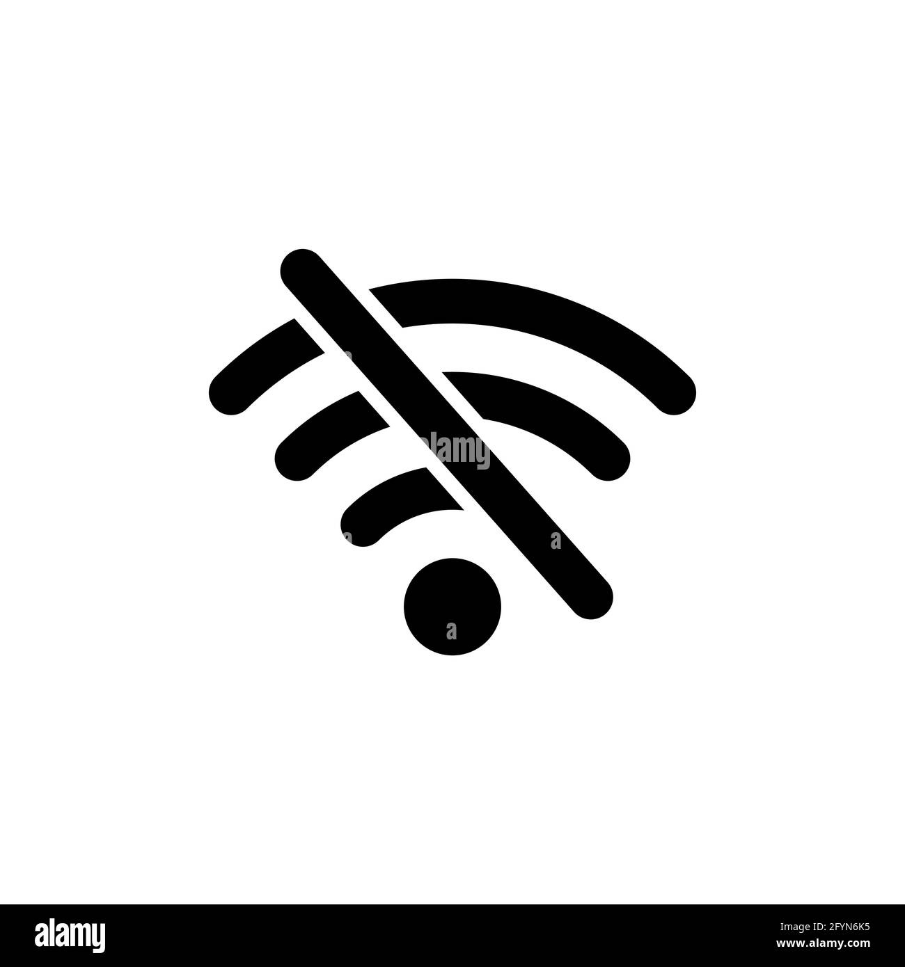 Icône Wi-fi hors ligne. Pictogramme de réseau sans fil déconnecté. Aucun signal. Symbole de technologie sans fil. Illustration de Vecteur