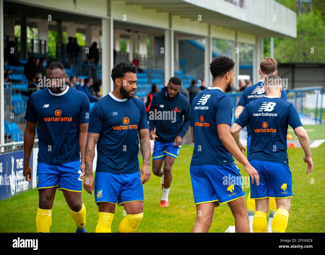 Solihull, Royaume-Uni. 29 mai 2021. Échauffements pendant le match de la Vanarama National League entre Solihull Moors & Eastleigh au stade SportNation.bet à Solihull, Angleterre crédit: SPP Sport Press photo. /Alamy Live News Banque D'Images