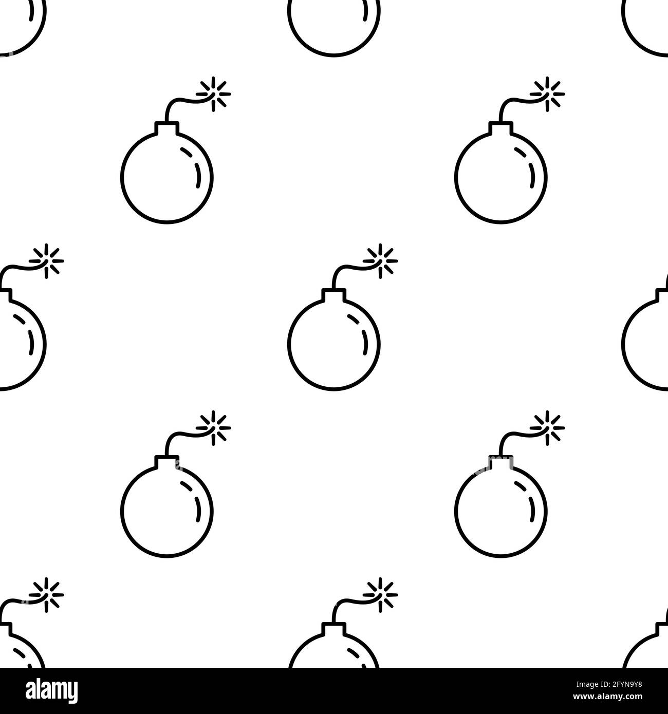 Motif bombe sans couture. Modèle de symbole de rampe. Signe de dynamite Illustration de Vecteur