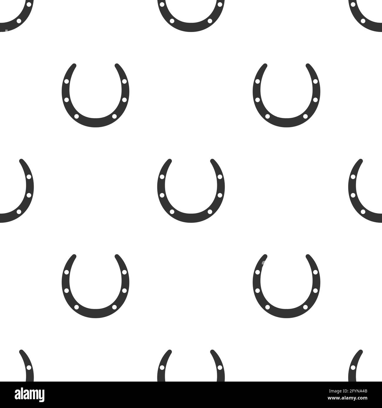 Motif sans coutures en fer à cheval. Symbole bonne chance. Illustration vectorielle isolée sur blanc Illustration de Vecteur