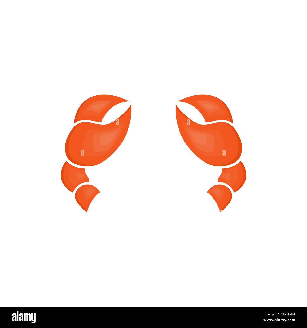 Griffes de crabe. Symbole de fruits de mer mignons. Illustration vectorielle isolée sur blanc. Illustration de Vecteur