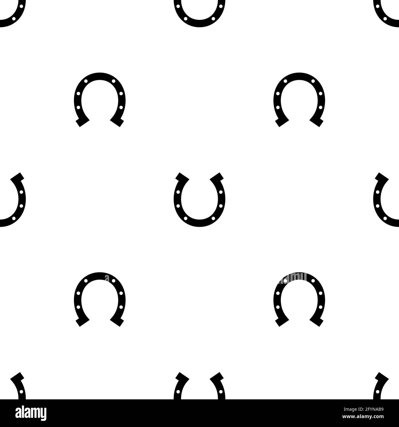 Motif sans coutures en fer à cheval. Symbole bonne chance. Illustration vectorielle isolée sur blanc Illustration de Vecteur