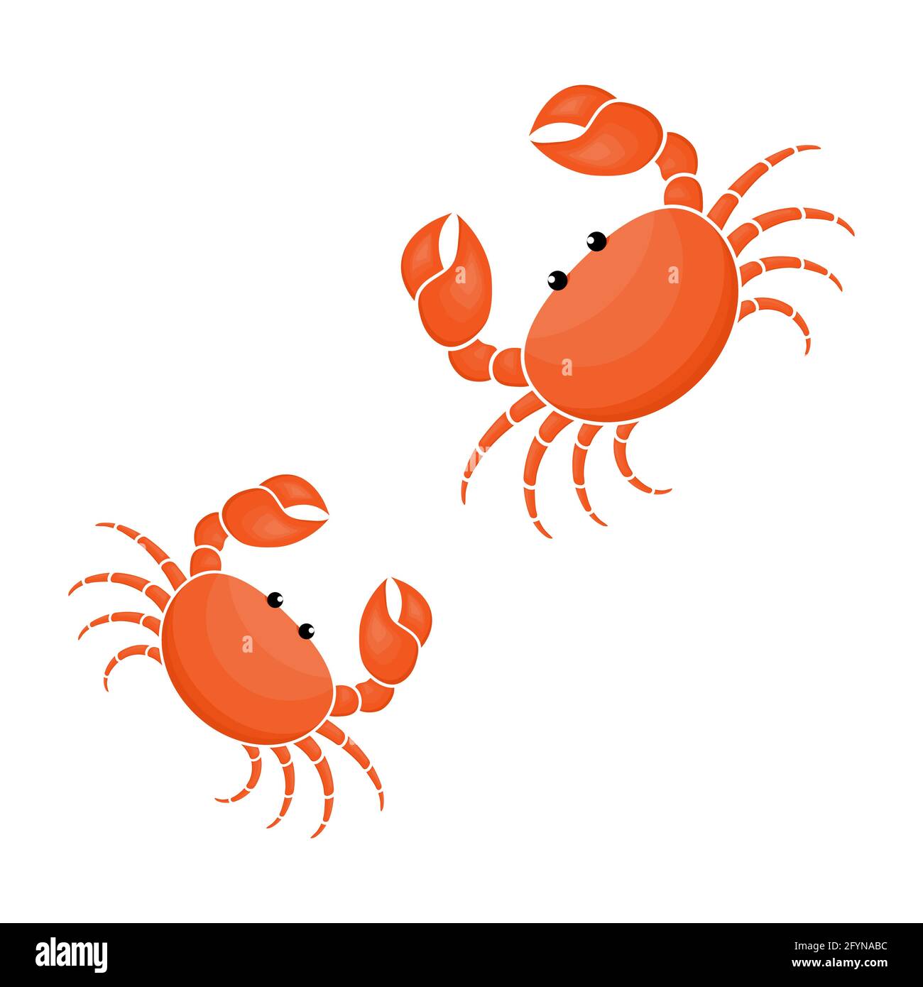 Caractère crabe. Icônes de crabes mignons. Illustration vectorielle isolée sur blanc Illustration de Vecteur