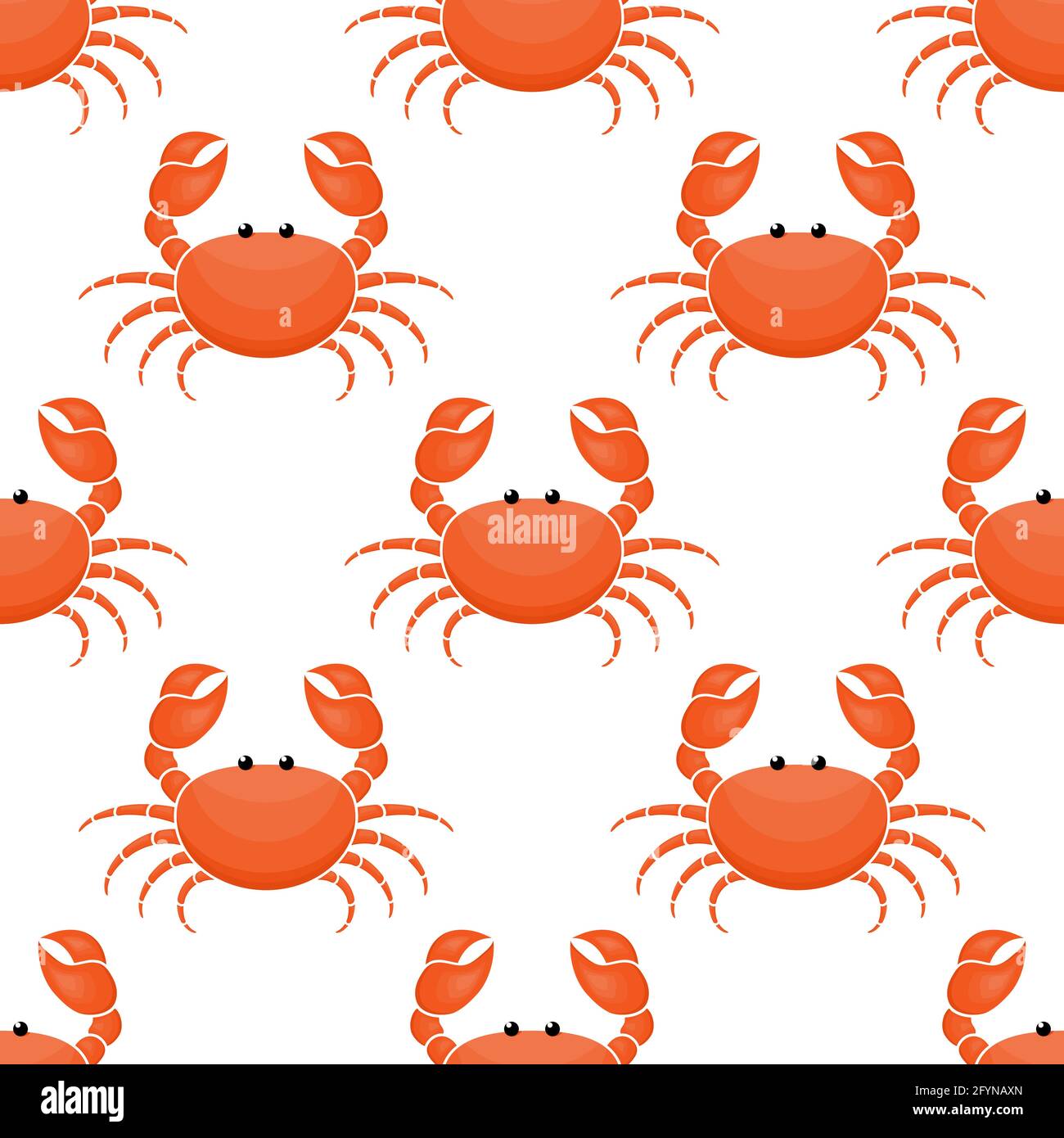 Fond de motif crabe mignon. Motif de fruits de mer sans coutures. Illustration de Vecteur