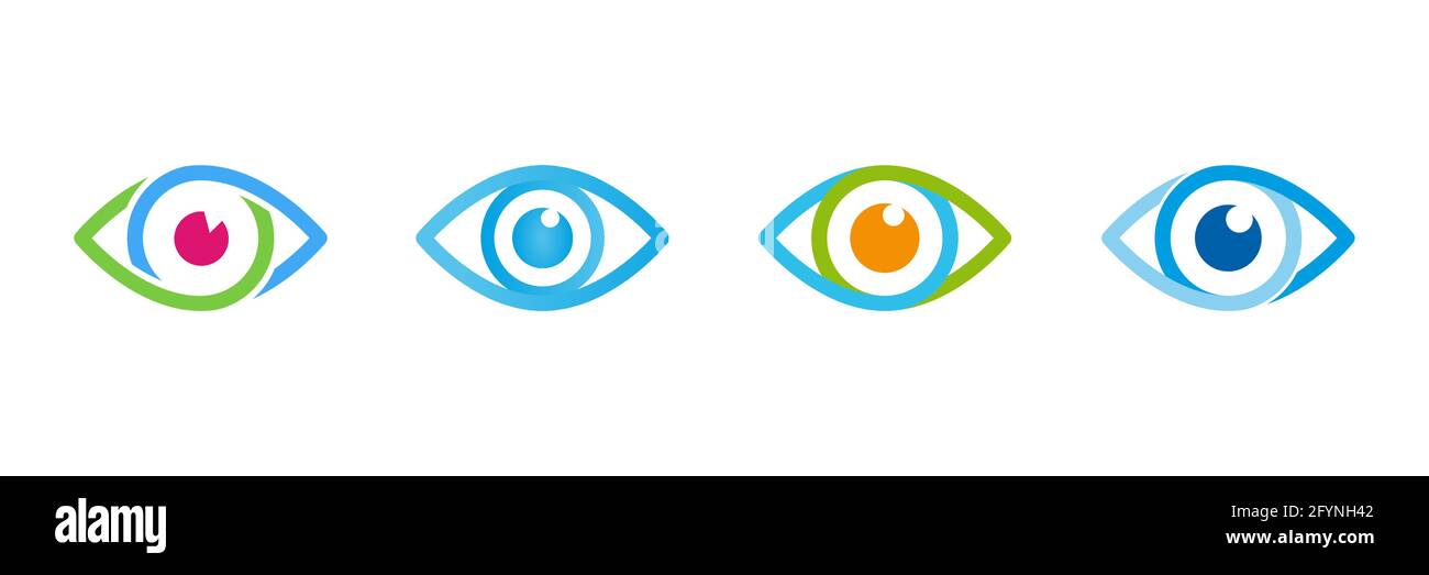 Ensemble d'icônes yeux. Collection de symboles pour les yeux. Illustration vectorielle isolée sur fond blanc. Illustration de Vecteur