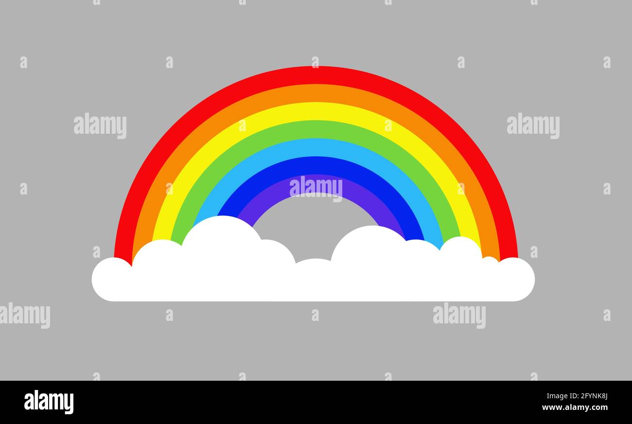 Illustration de l'icône du nuage arc-en-ciel Arc-en-ciel isolé dessin