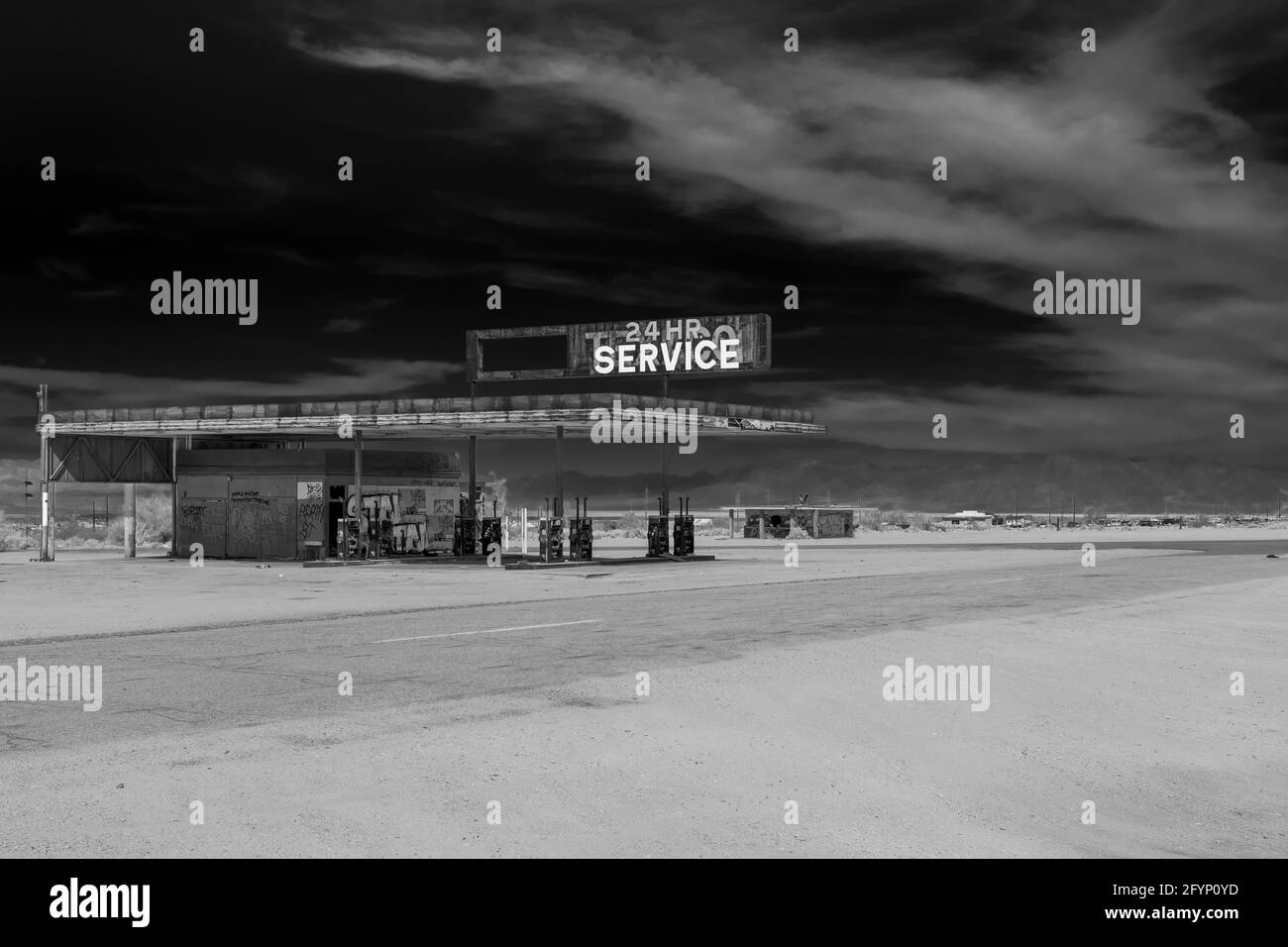 Station de service abandonnée Banque D'Images