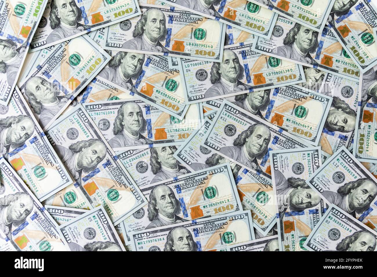 Texture financière avec des billets en dollars américains. Contexte de cent dollars Banque D'Images