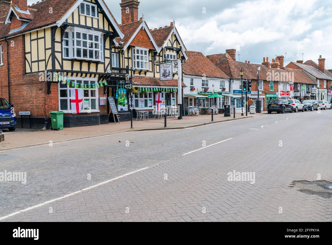 HEADCORN, Royaume-Uni - 26 MAI 2021 : vue sur la rue de Headcorn, un village et une paroisse civile dans le quartier de Maidstone dans le Kent. Banque D'Images