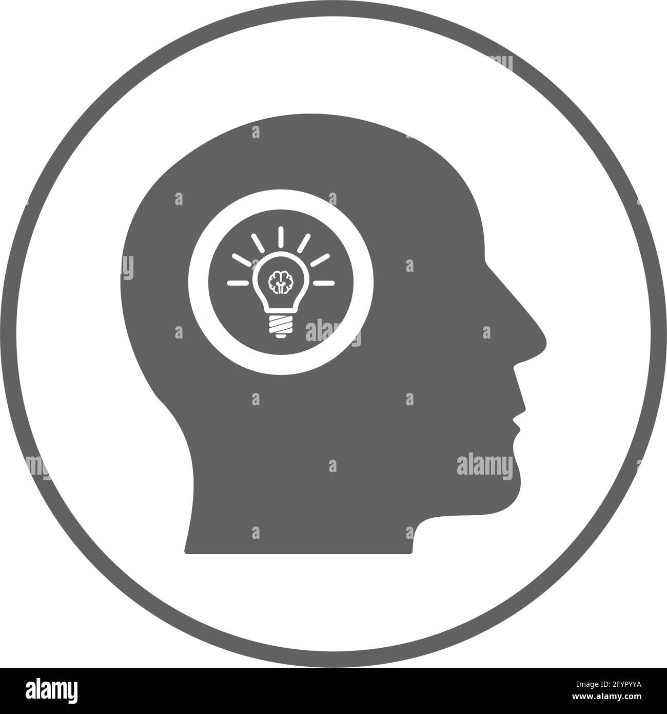 IDEA, icône de brainstorming - conception vectorielle bien organisée et modifiable utilisant dans des buts commerciaux, des supports d'impression, le Web ou tout type de projets de conception. Illustration de Vecteur