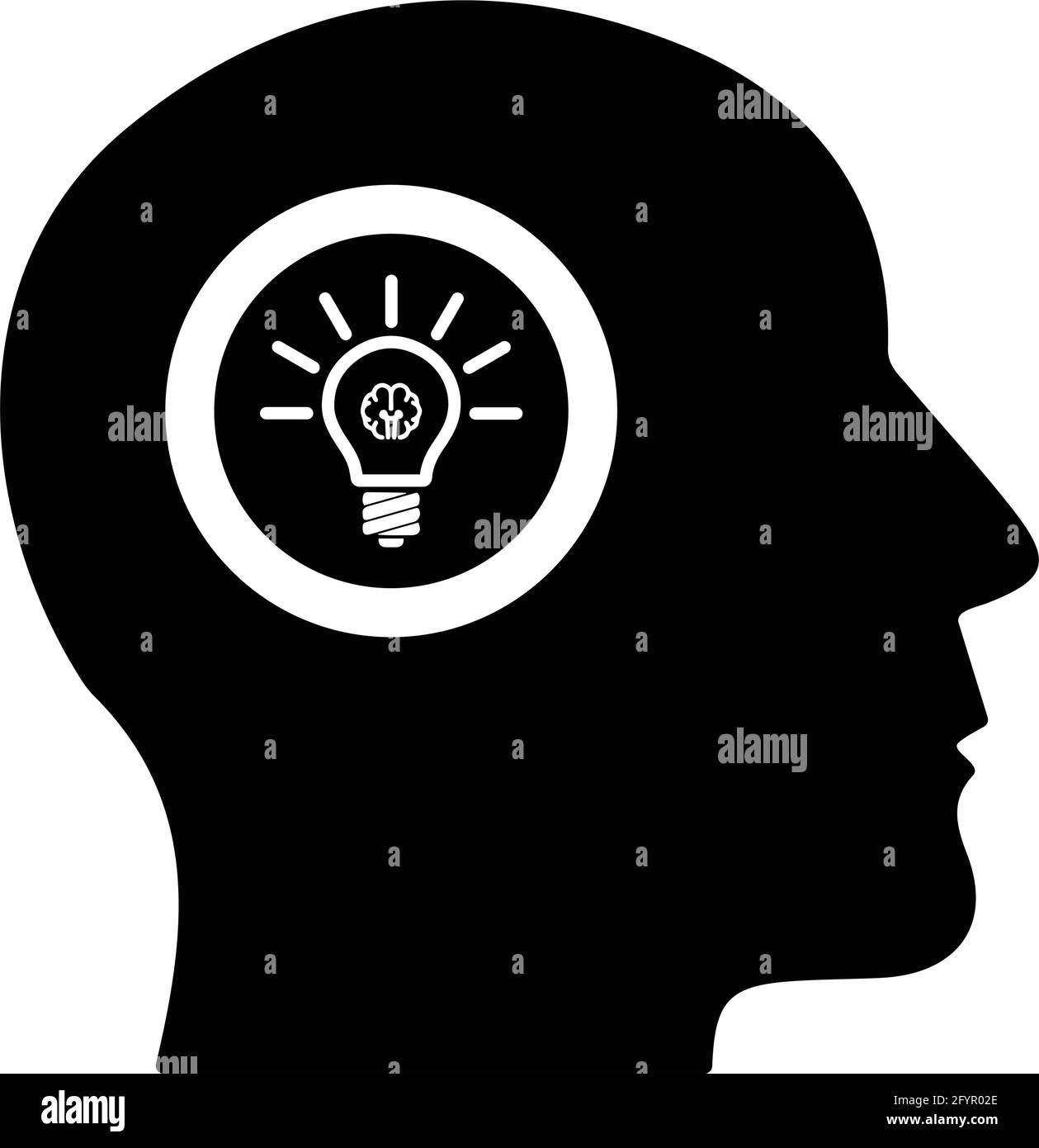 IDEA, icône de brainstorming - conception vectorielle bien organisée et modifiable utilisant dans des buts commerciaux, des supports d'impression, le Web ou tout type de projets de conception. Illustration de Vecteur