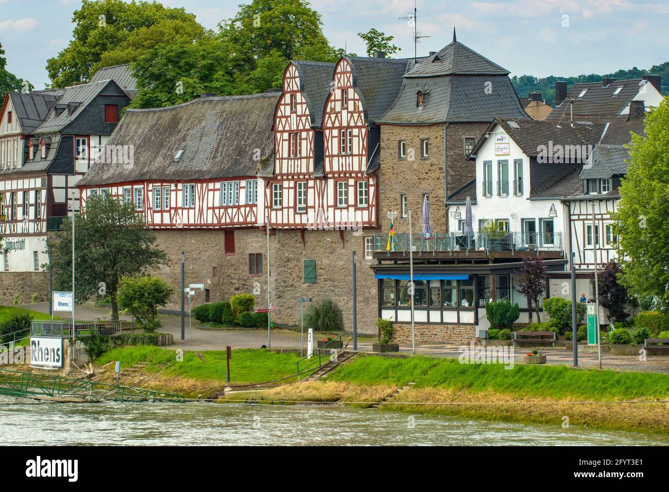 Deutches Haus, Rhens am Rhein, Rhénanie-Palatinat, Allemagne Banque D'Images