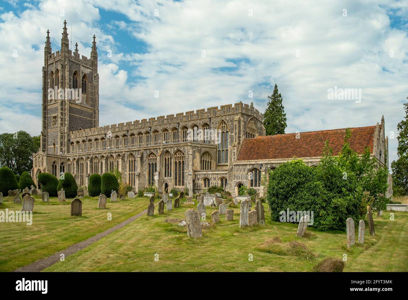 L'église Holy Trinity, Long Melford, Suffolk, Angleterre Banque D'Images