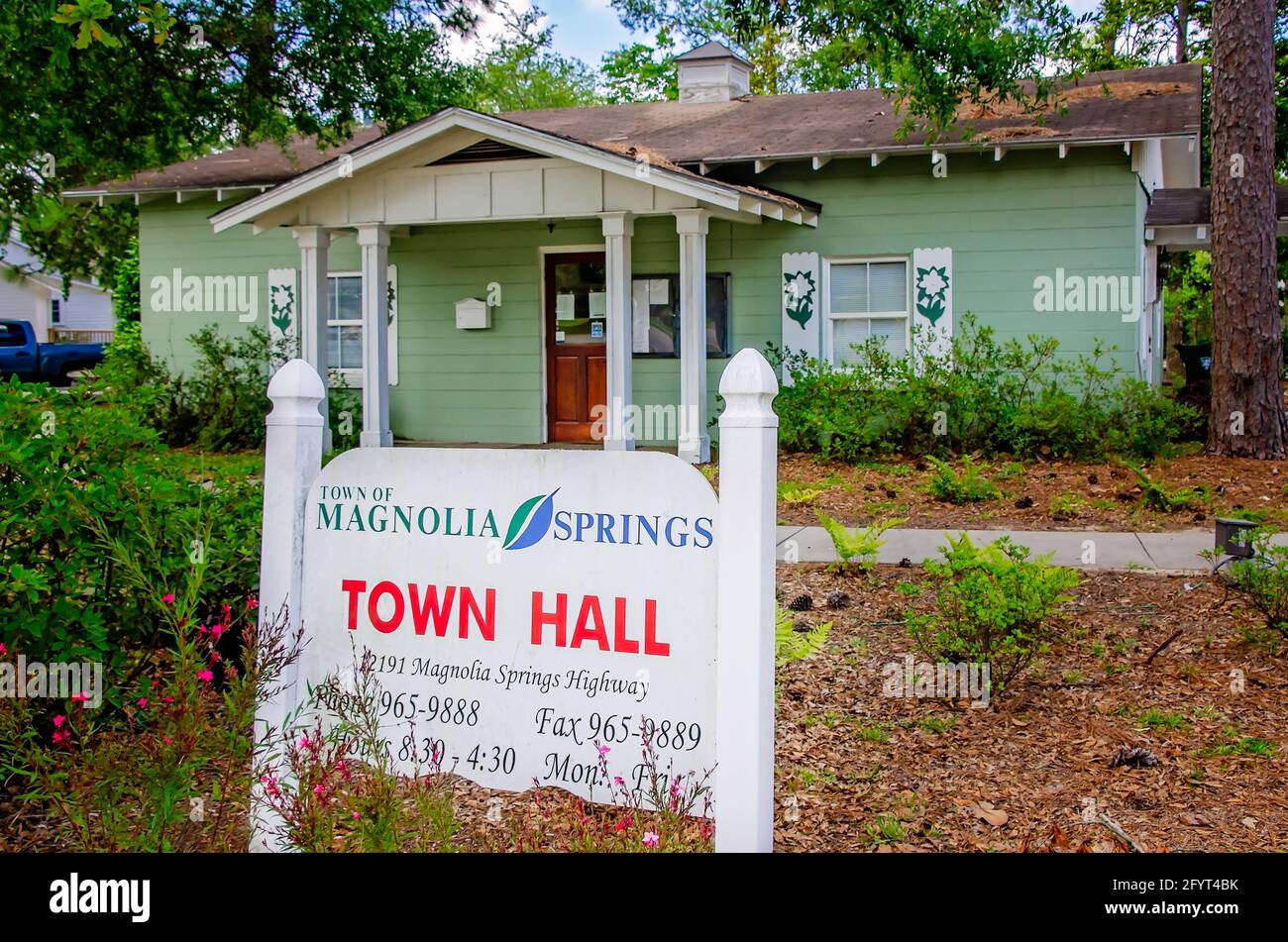 L'hôtel de ville de Magnolia Springs est en photo, le 27 mai 2021, à Magnolia Springs, Alabama. Banque D'Images