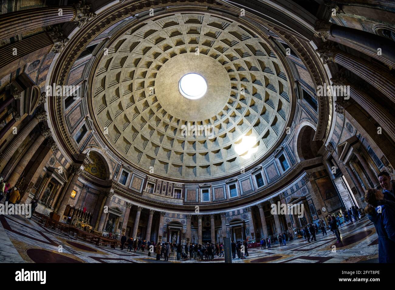 La décoration intérieure du Panthéon à Rome Banque D'Images