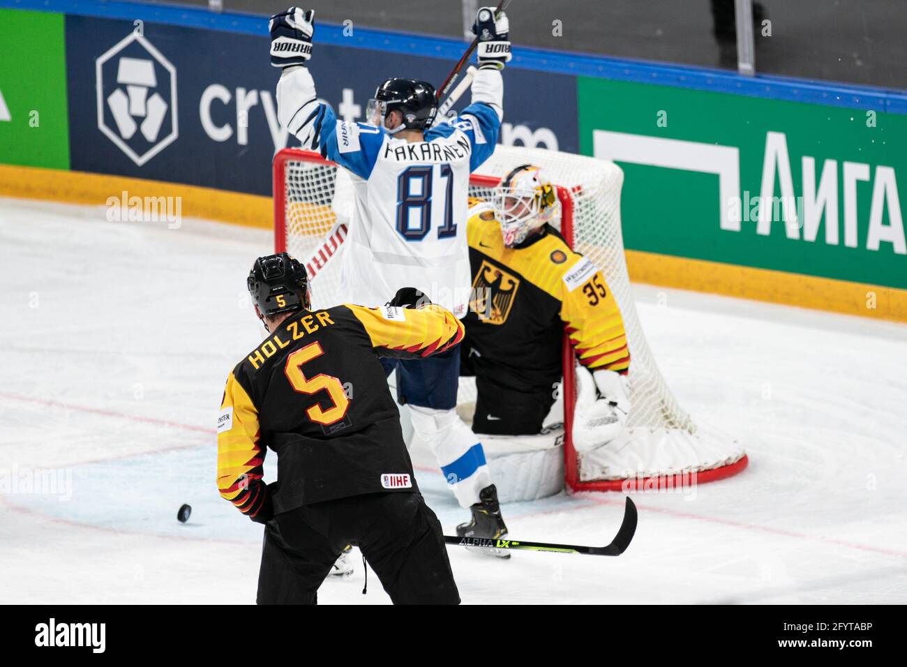 NIEDERBERGER Mathias (Allemagne) HOLZER Korbinian (Allemagne) PAKARINEN IIRO (finlande) pendant Championnat du monde 2021 - Ger - photo .LiveMedia/Andrea Re Banque D'Images