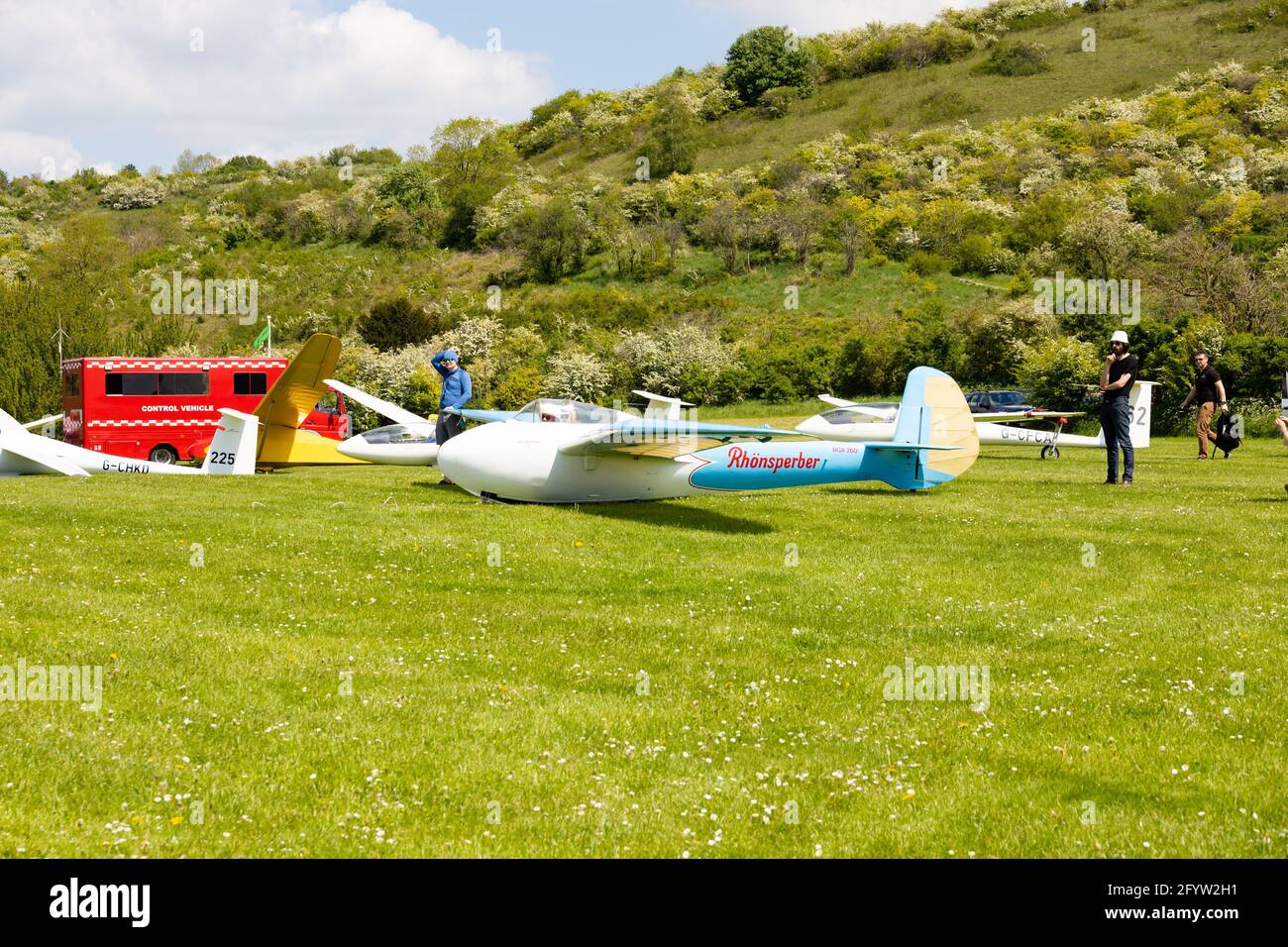 Vintage DFS Rhonsperber glider, BGA260, au London Gliding Club, basé à Dunstable Banque D'Images