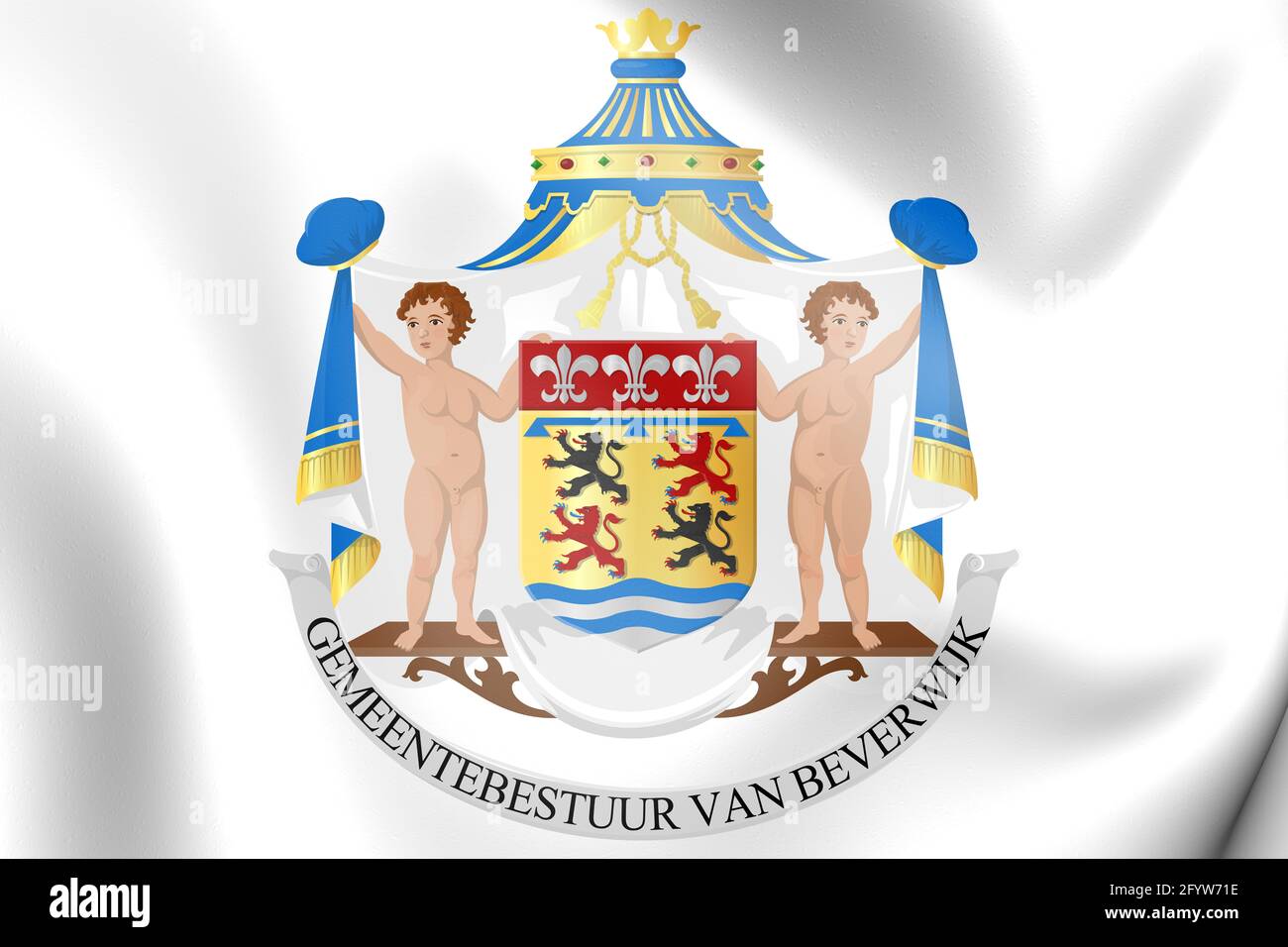 3D Beverwijk blason (Hollande du Nord), pays-Bas. Illustration 3D. Banque D'Images