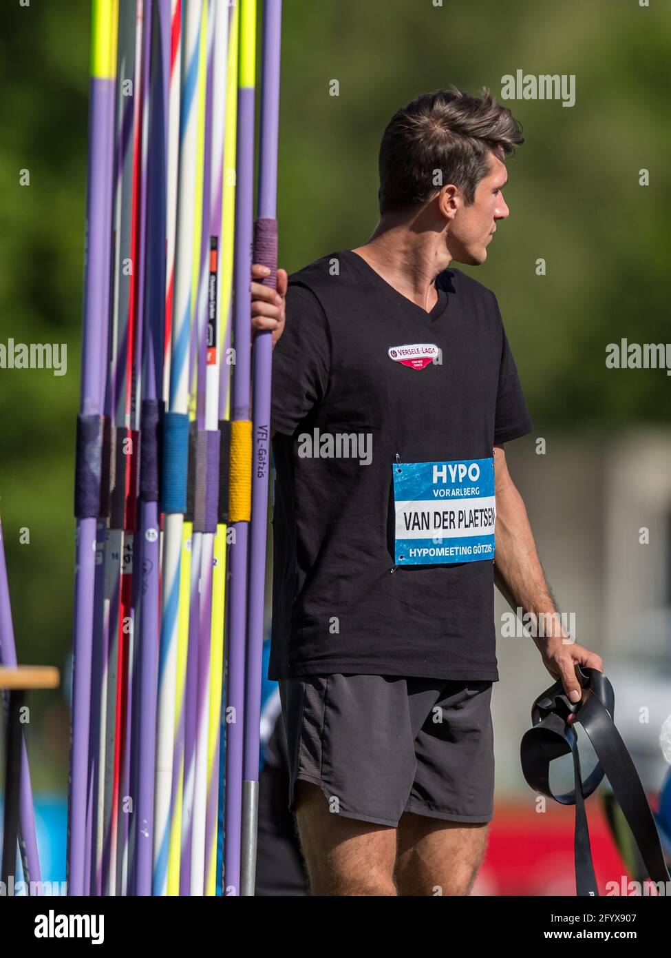 Le Belge Thomas Van Der Plaetsen photographié lors de l'événement de jet de javelin lors de l'événement de décathlon masculin le deuxième jour de la Hypo-Meeting, IAAF World Banque D'Images