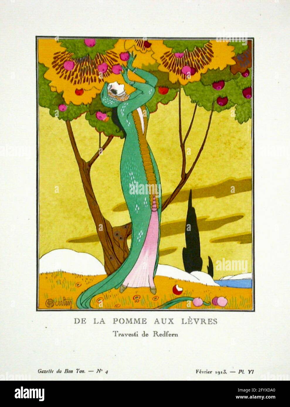 John Redfern publicité historique de la mode par George Barbier Banque D'Images