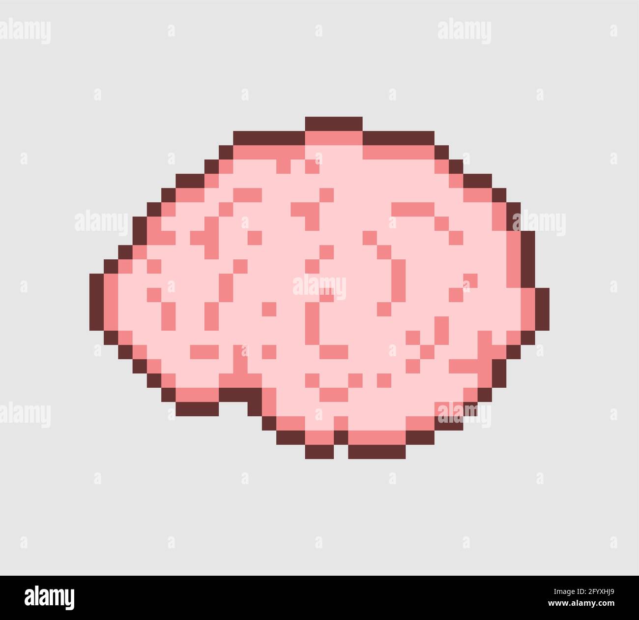Cerveau pixel art 8 bits. Cerveau pixélisé. Illustration vectorielle ...
