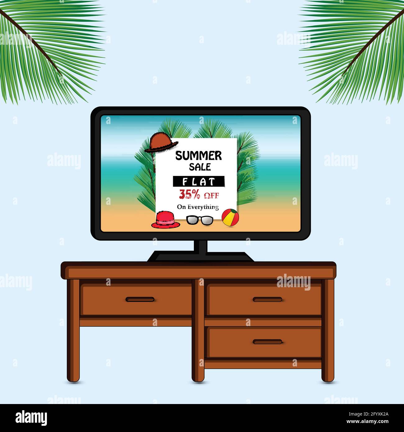 Arrière-plan de la saison d'été Illustration de Vecteur