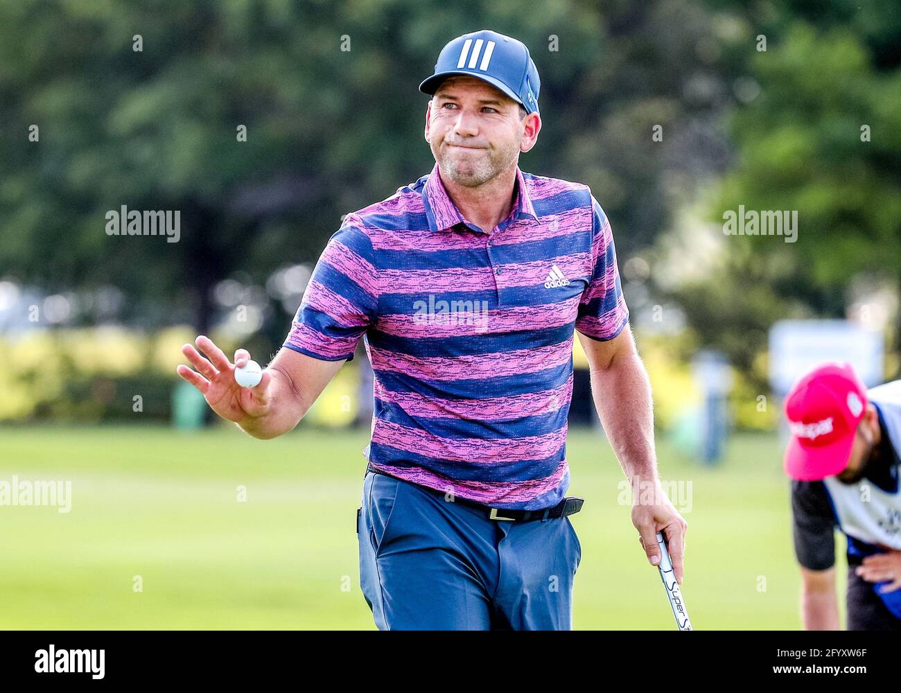 Fort Worth, Texas, États-Unis. 29 mai 2021. Sergio Garcia lors de la troisième partie du tournoi de golf Charles Schwab Challenge au Colonial Country Club de fort Worth, TX. Gray Siegel/Cal Sport Media/Alamy Live News Banque D'Images