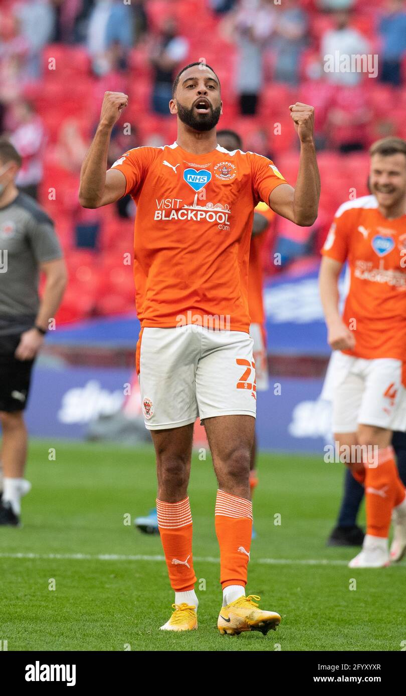 Londres, Royaume-Uni. 30 mai 2021. Blackpool Christopher Hamilton après le match final de la Sky Bet League 1 entre Blackpool et Lincoln City au stade Wembley, Londres, Angleterre, le 29 mai 2021. Photo par Andrew Aleksiejczuk/Prime Media Images. Crédit : Prime Media Images/Alamy Live News Banque D'Images