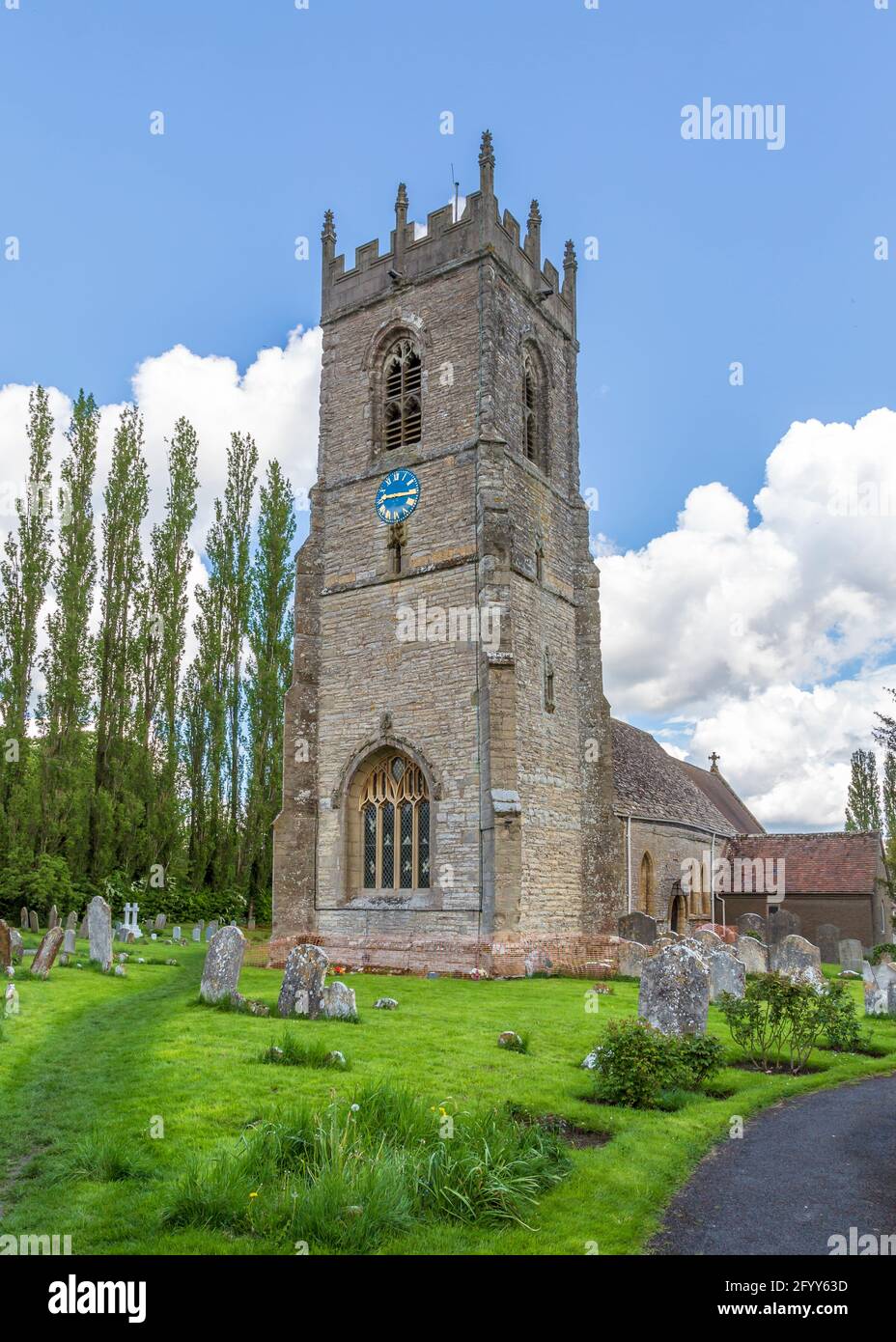 Église de St.Andrews à Cleeve Prior, Worcestershire, Angleterre. Banque D'Images