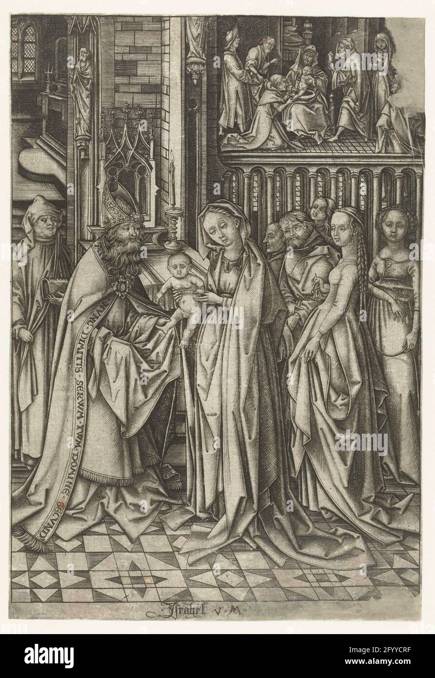 La présentation du Christ dans le temple; la vie de Maria. Maria présente l'enfant Christ au