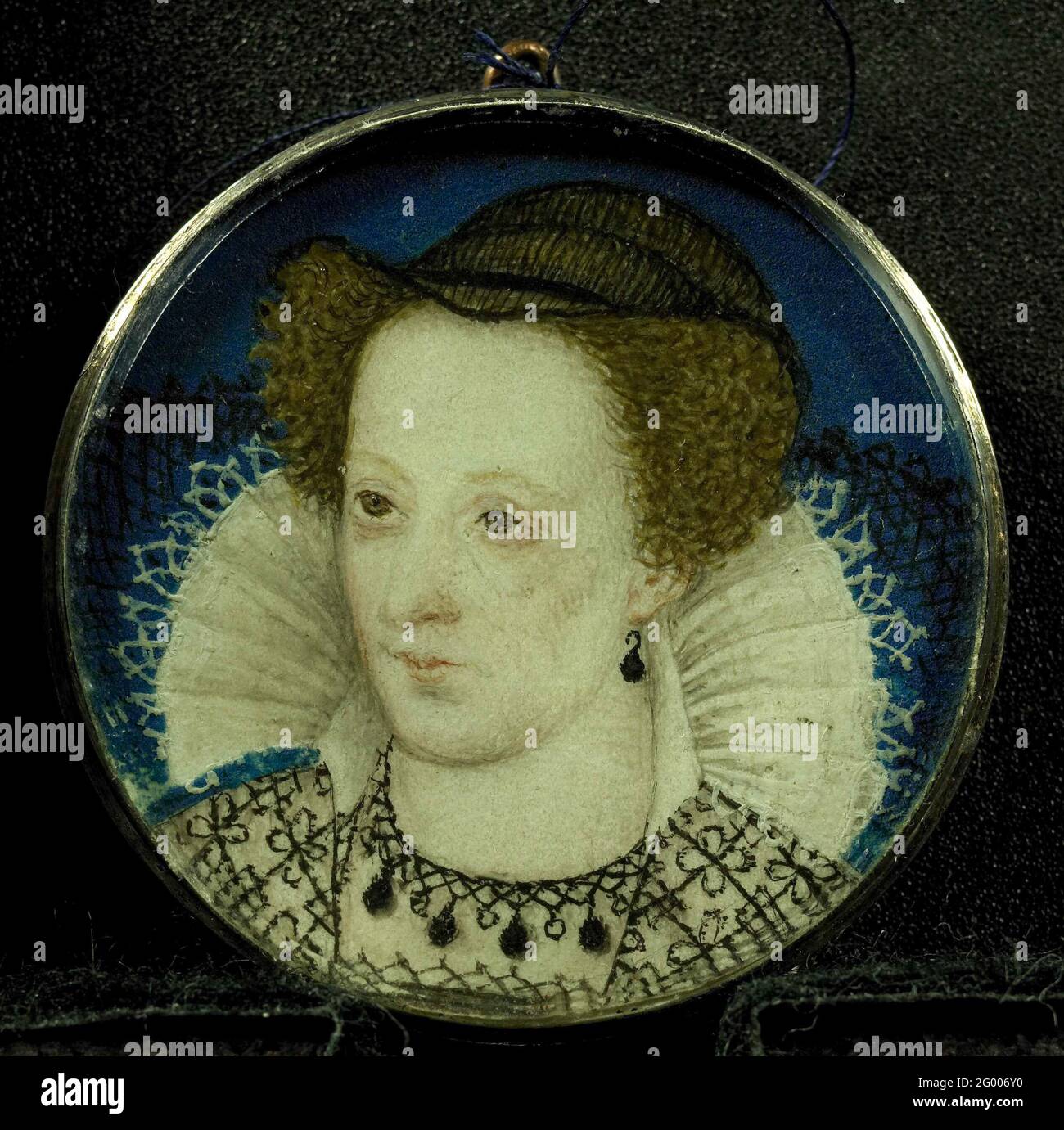 Maria Stuart (1542-87), Reine d'Écosse. Portrait de Maria Stuart (1542-87), reine d'Écosse. Buste, à gauche. Fait partie de la collection de portraits miniaturen. Banque D'Images