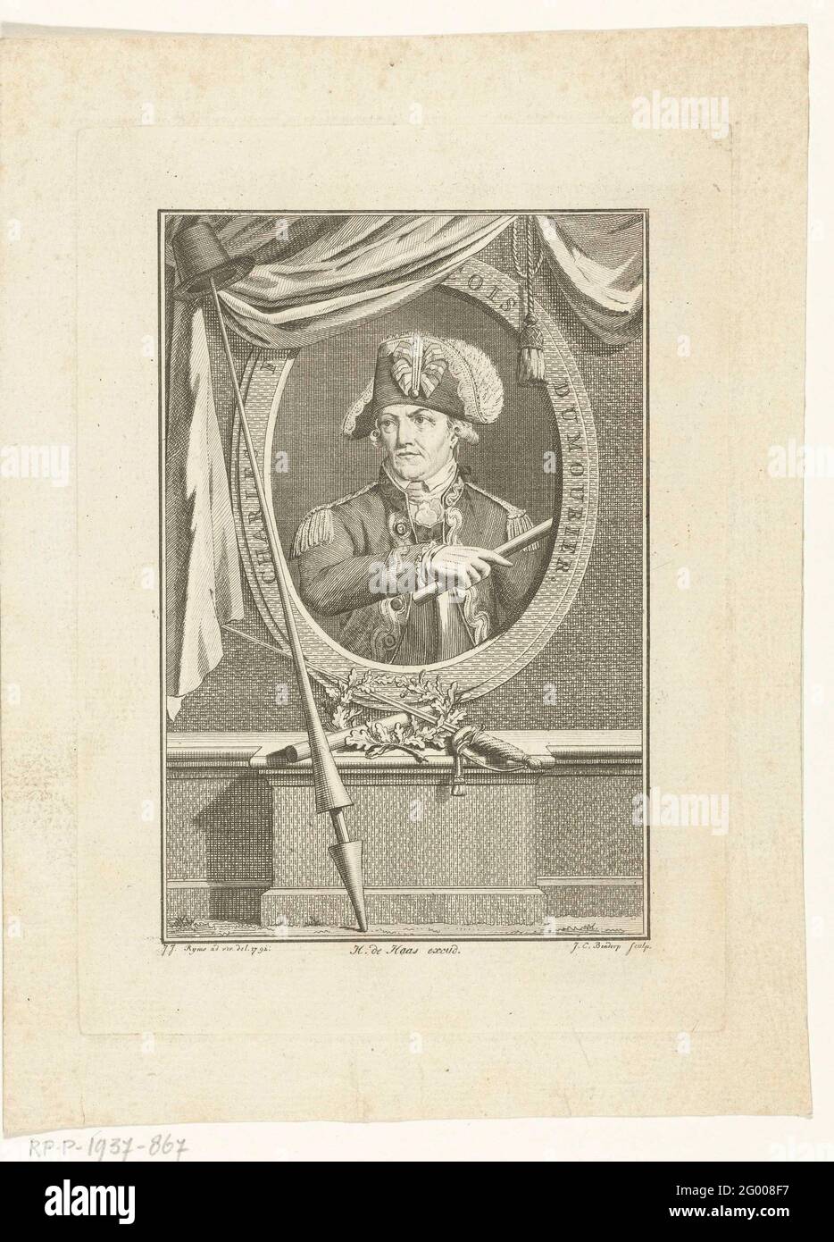 Portrait du général français Charles François Dumouriez; Charles François Dumourier. Buste du général français Charles François Dumouriez en ovale avec quelques attributs tels que la dégradation et la liberté chapeau en Lans. Banque D'Images Portrait du général français Charles François Dumouriez; Charles François Dumourier. Buste du général français Charles François Dumouriez en ovale avec quelques attributs tels que la dégradation et la liberté chapeau en Lans. Banque D'Images