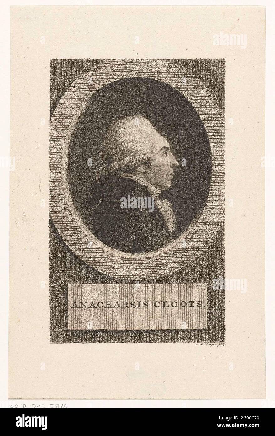 Portret van Jean Baptiste Baron Clottes de Val-de-Glorr, Genaamd Anarcharsis Clotes. Banque D'Images