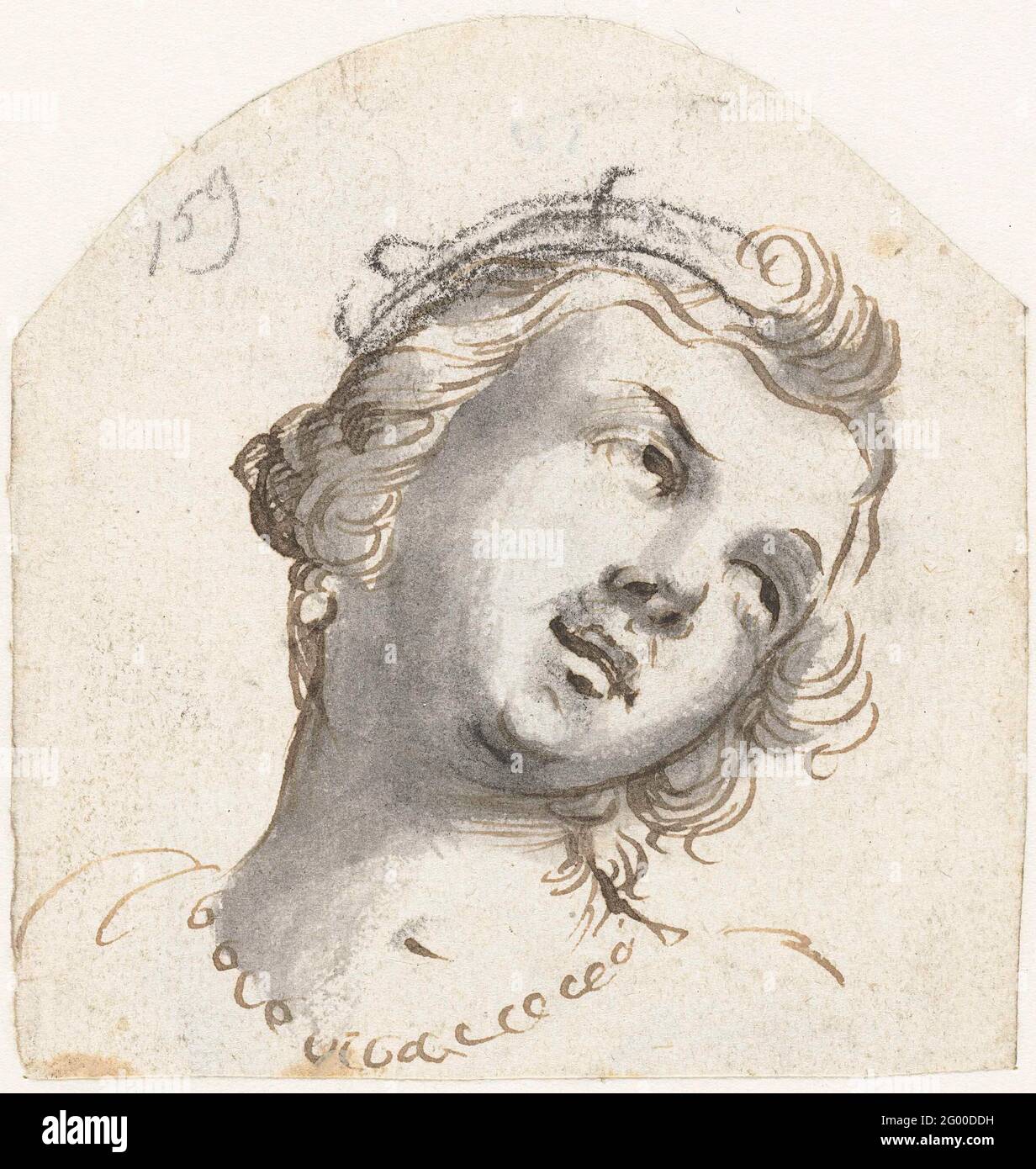 Tête de Vénus. Tête de Vénus, avec un collier de perles autour du cou,  utilisée dos Photo Stock - Alamy