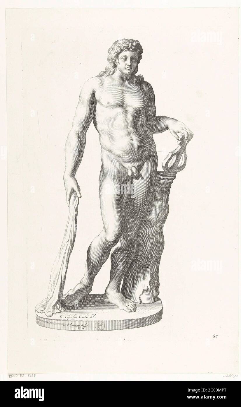 Apollon. Image du Dieu Apollon avec de longs cheveux bouclés. D'une ...