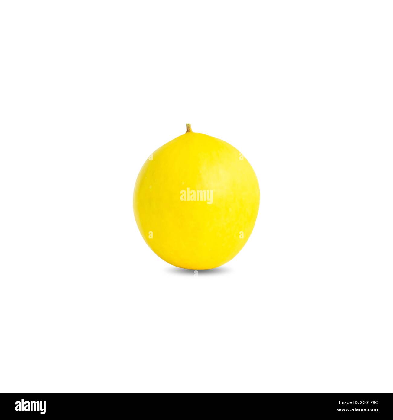 Melon jaune ou cantaloup isolé sur fond blanc Banque D'Images