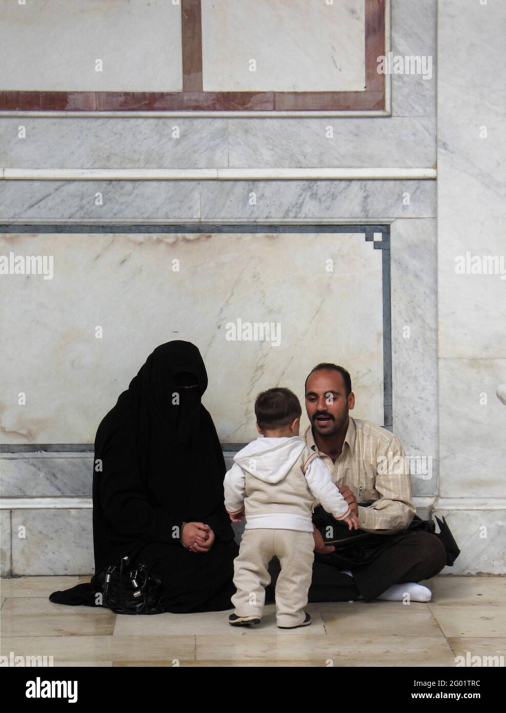 Famille avant la guerre en Syrie, abattu à Damas en 2005 Banque D'Images