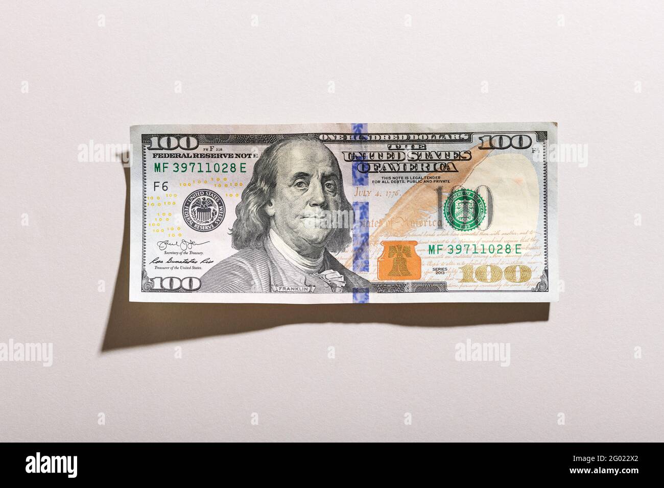 Détail de benjamin franklin sur 100 dollars Banque de photographies et ...