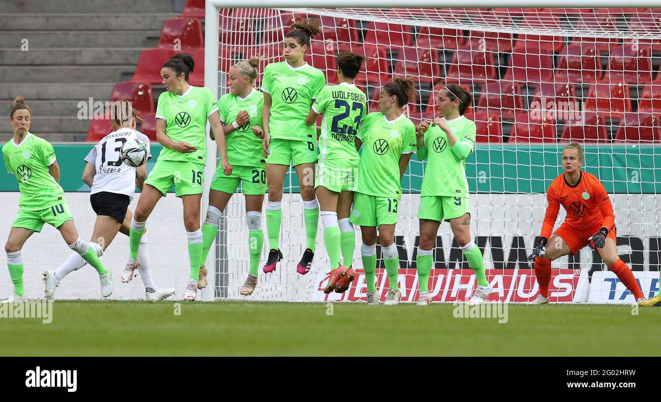 Firo: 30.05.2021 Fuvuball: Football: Coupe DFB finale femmes, Dames saison 2020/2021 Eintracht Frankfurt - VfL Wolfsburg 0: 1 Wall Wolfsburg Banque D'Images