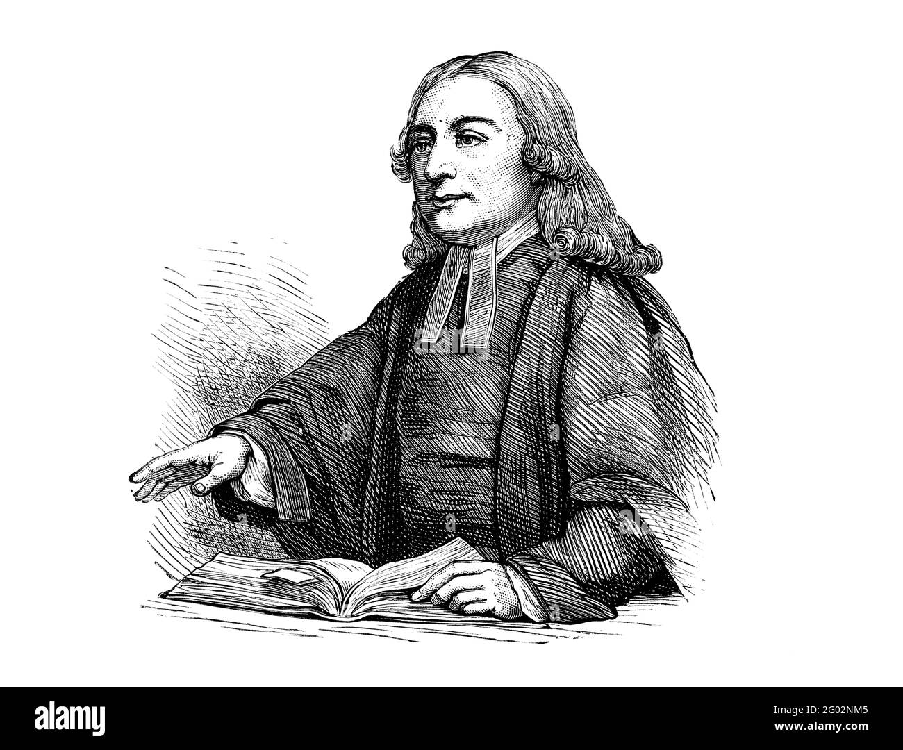 Une illustration en portrait gravée de John Wesley (1703-91), un religieux anglican qui a formé le mouvement méthodiste, tirée d'un livre victorien daté de 1883 Banque D'Images