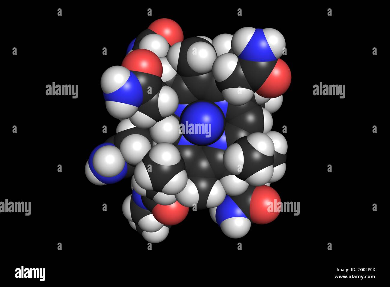 La molécule de cyanocobalamine 3D de la vitamine B12 rend la structure chimique Banque D'Images